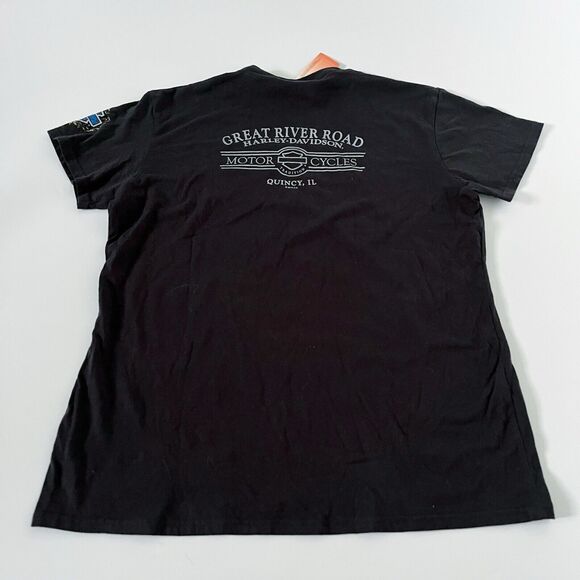 Harley-Davidson Motorcyles Womens XL US Marine Corps Black Graphic Tee Shirt Top - Picture 11 of 16